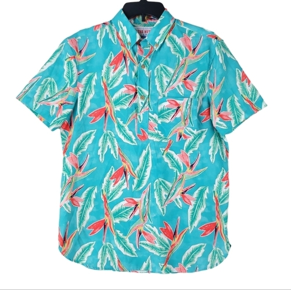 chubbies Other - Chubbies Nutter Polo Shirt Mens S Hawaiian Floral SS Green Blue Pink Multi Beach